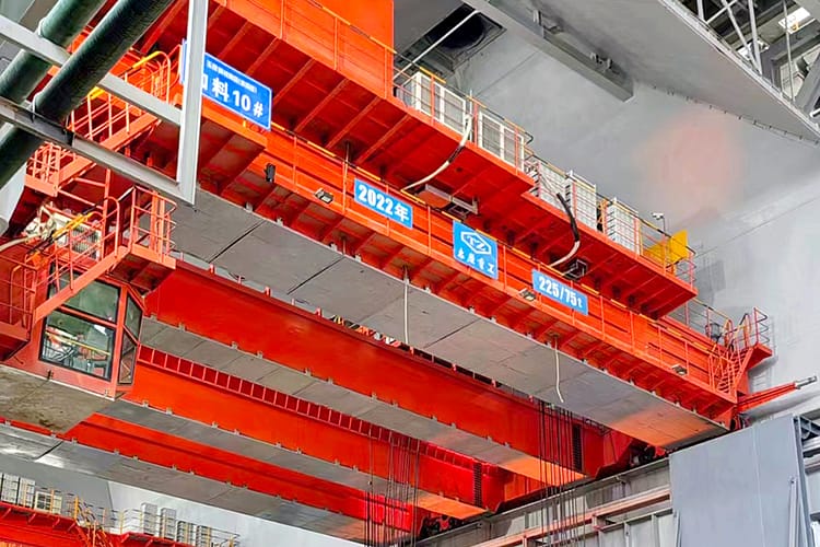 metallurgical casting cranes red